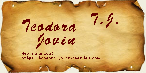 Teodora Jovin vizit kartica